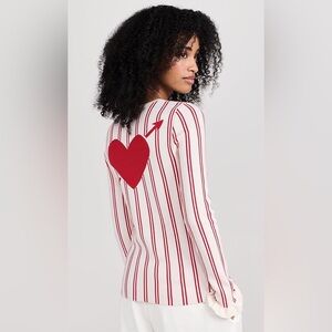 The Upside Alpine Chrissy Heart & Arrow Organic Cotton Sweater Knit Top